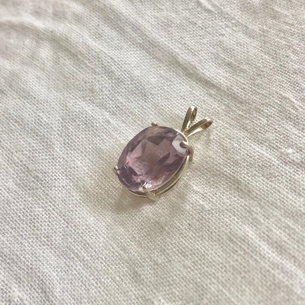 Genuine Amethyst Sterling Silver Pendant